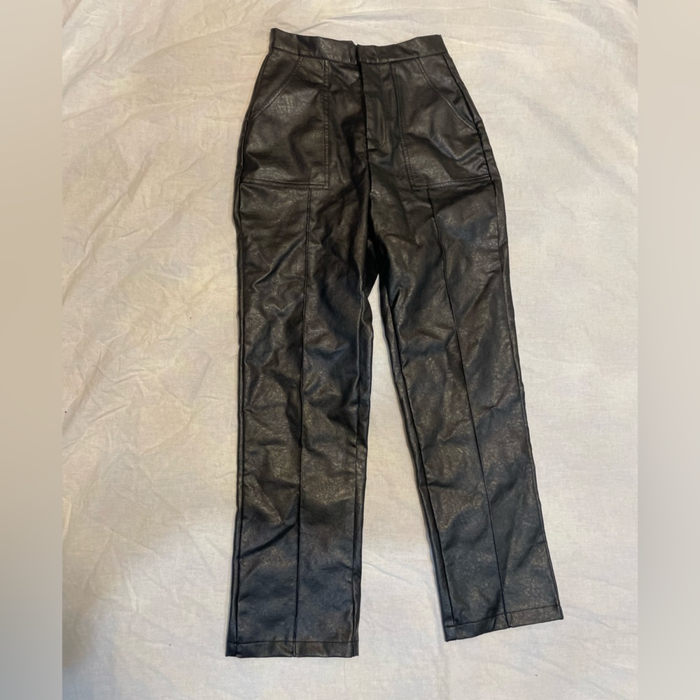 Princess Polly faux leather black pants